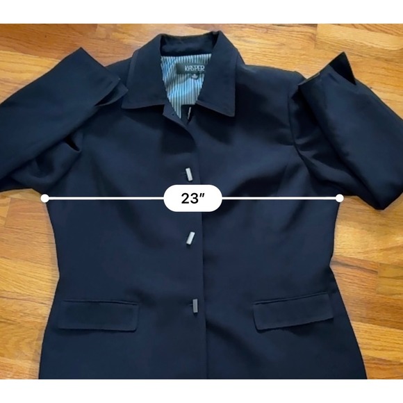 Kasper Black Blazer Women's Size 16 Stylish Career Party Dinner - Picture 14 of 16